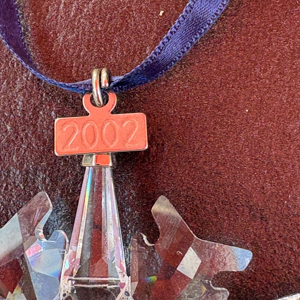 Swarovski Crystal Star Ornament with Blue Ribbon - Picture 3 of 4